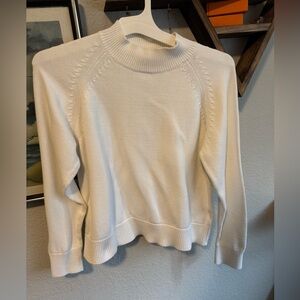 Quince Classic White Mockneck Sweater